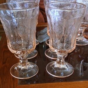 Elegant Clear Glass Goblets Set 3